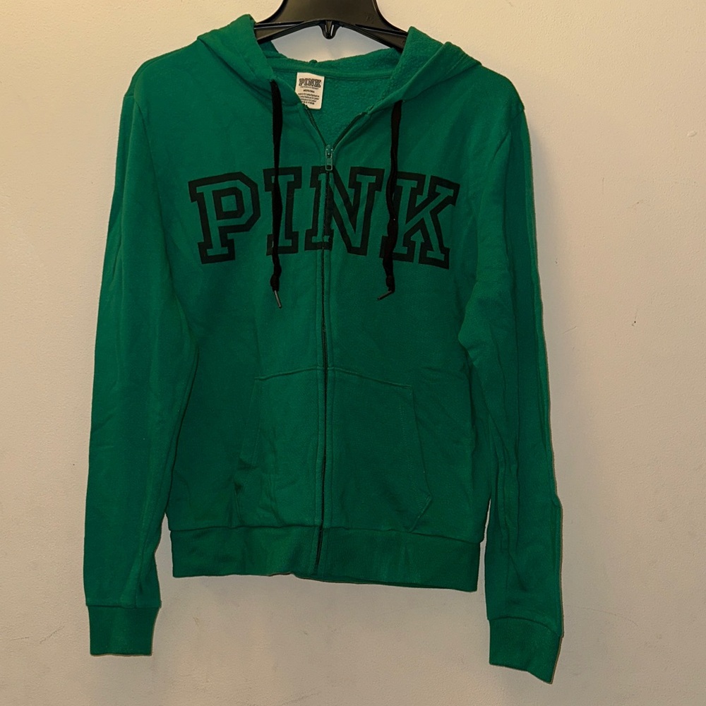 PINK Victoria's Secret Emerald Zip-Up Hoodie